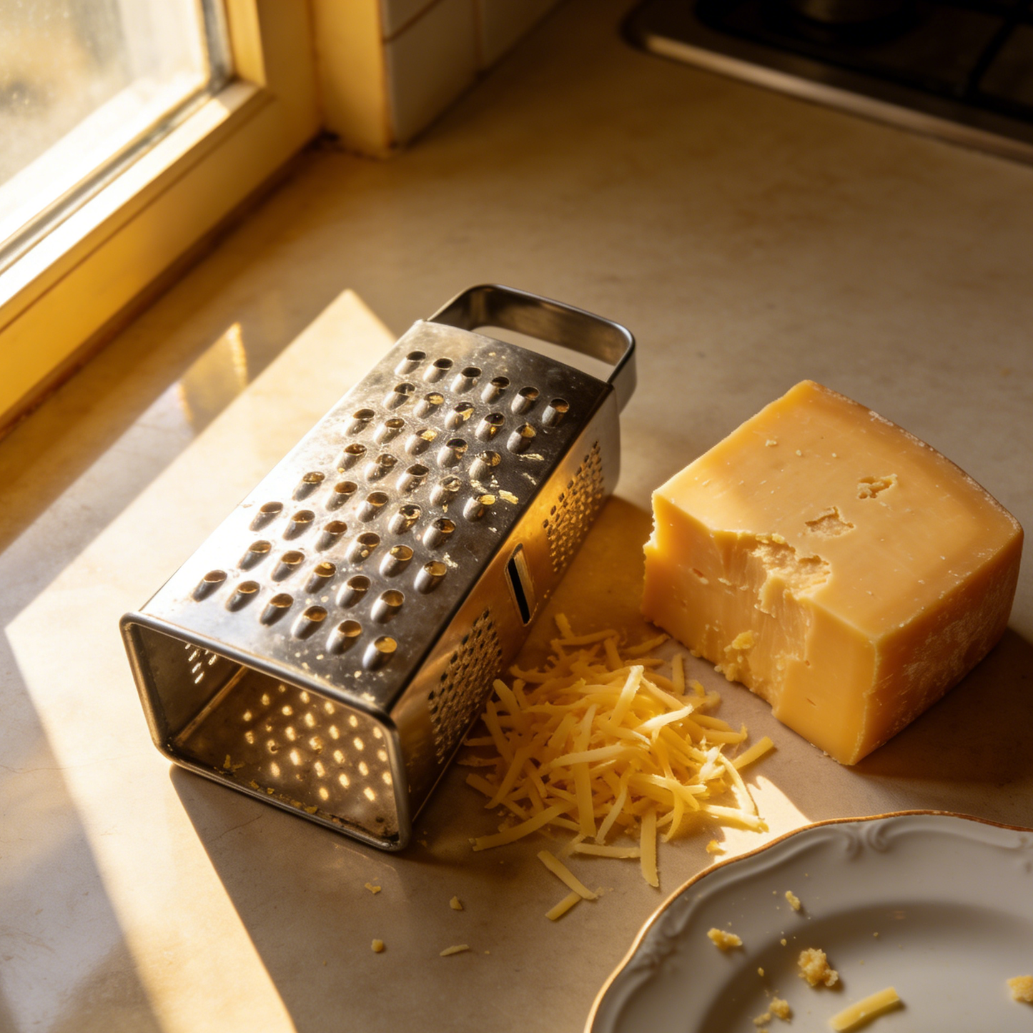 Premium 4-Sided Grater – Versatile, Stainless Steel Cheese and Vegetable Grater