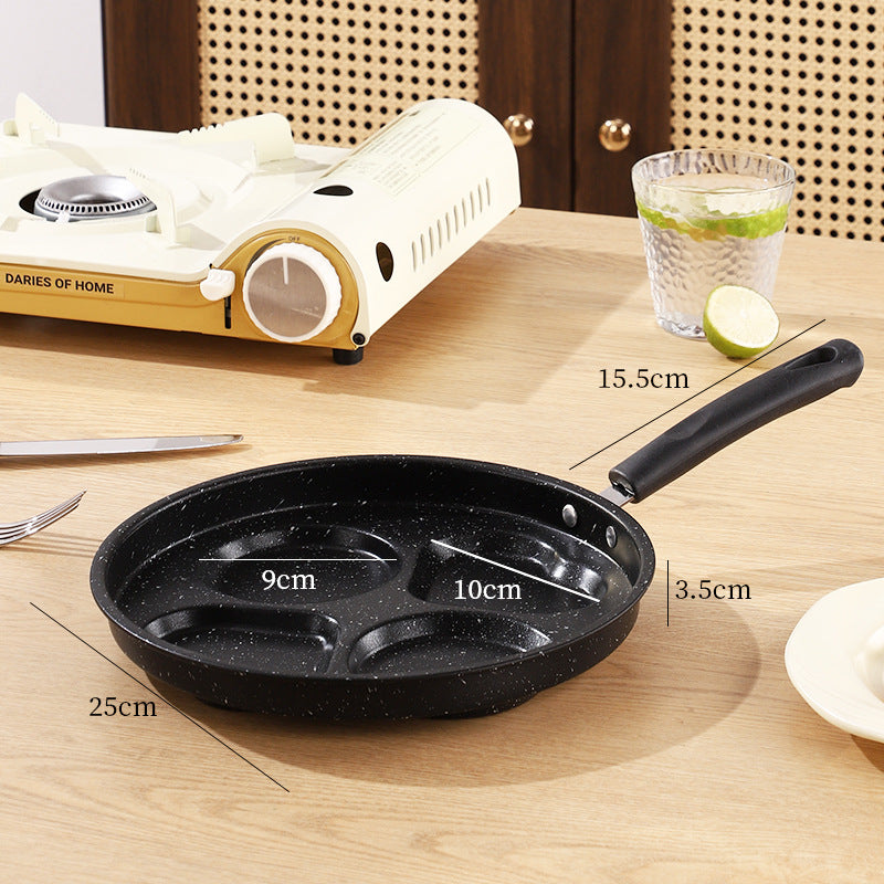 🍳4-Cup Nonstick Egg & Pancake Pan – Stone-Coated Skillet for Gas, Electric & Induction Stovetops
