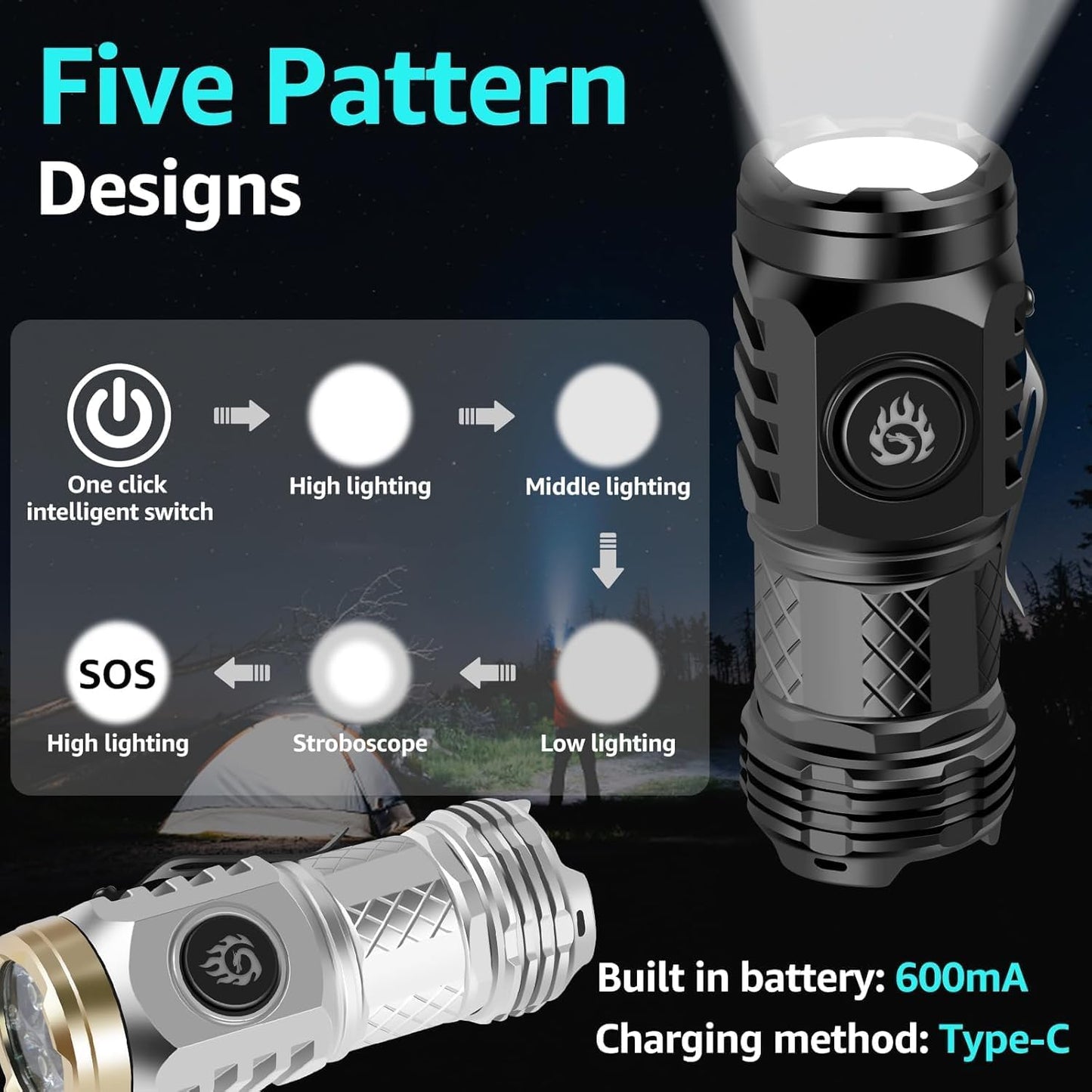 Felvaris®⚡🔦Three-Eyed Monster Mini Flashlight — Ultra-Bright Rechargeable LED Torch | Compact, Long-Range & Water-Resistant