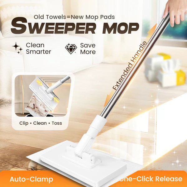 🆙✨ 360° Rotatable Microfibre Mop – The "Use-Any-Cloth" Floor Cleaner (No Washing Needed)