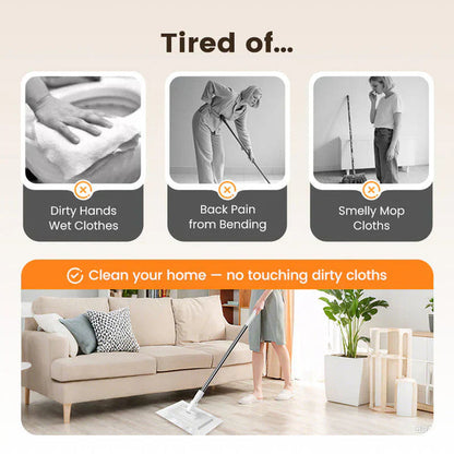 🆙✨ 360° Rotatable Microfibre Mop – The "Use-Any-Cloth" Floor Cleaner (No Washing Needed)
