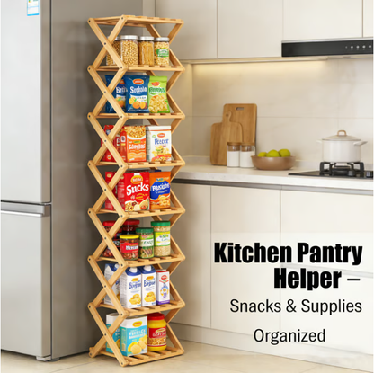 Felvaris®No-Assembly Foldable Bamboo Shoe Rack & Storage Organizer