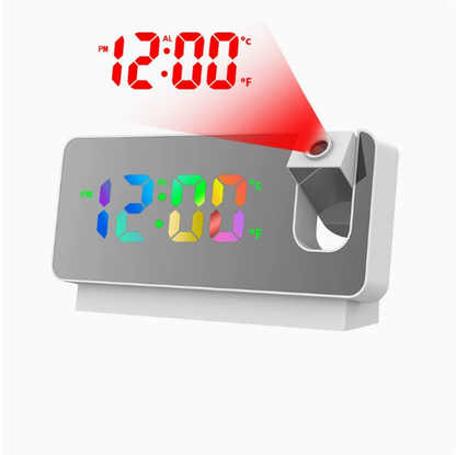 🪄Premium 180° Projection Alarm Clock with HD Mirror Display
