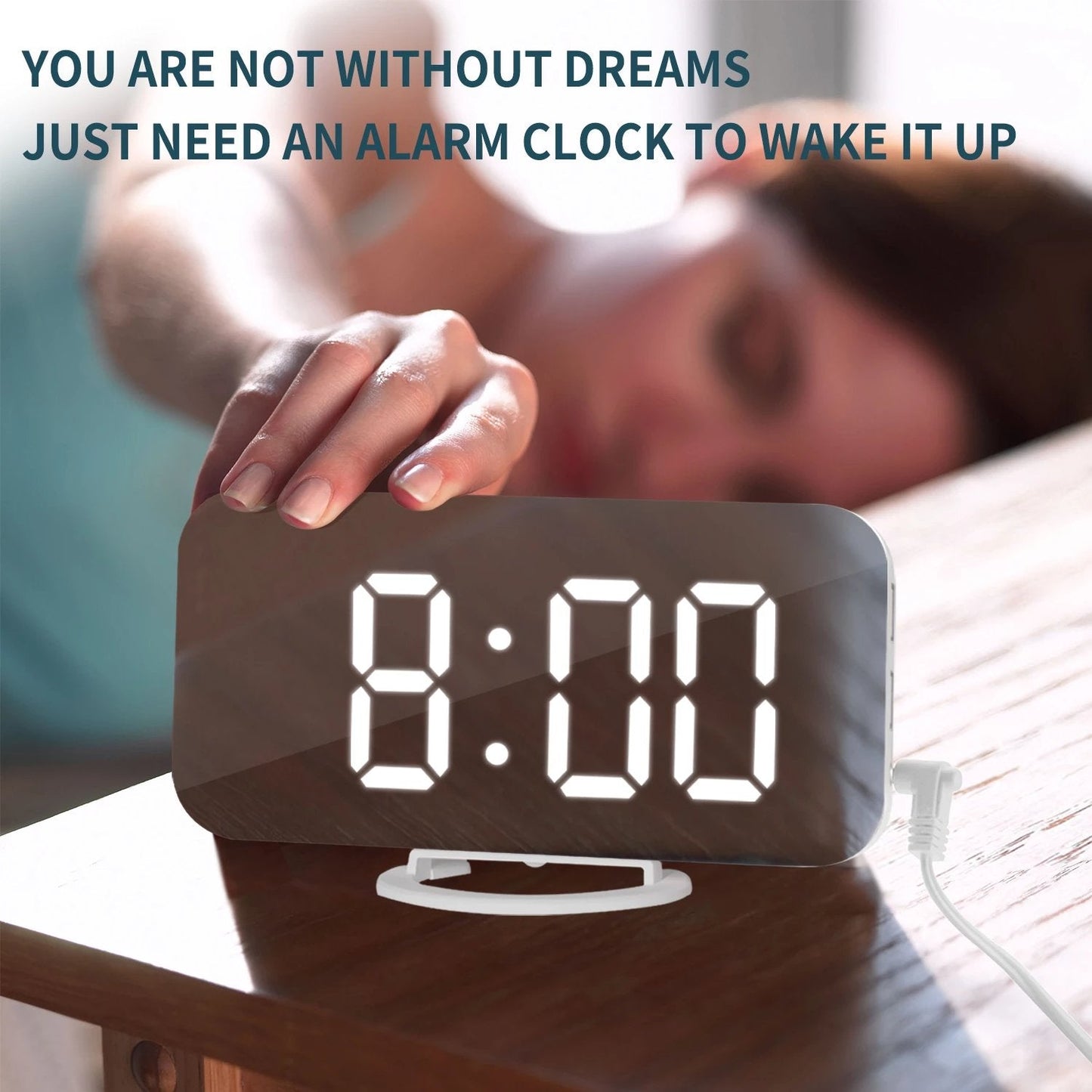 🪄Premium 180° Projection Alarm Clock with HD Mirror Display