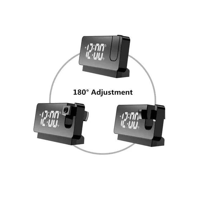 🪄Premium 180° Projection Alarm Clock with HD Mirror Display