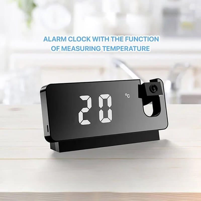 🪄Premium 180° Projection Alarm Clock with HD Mirror Display