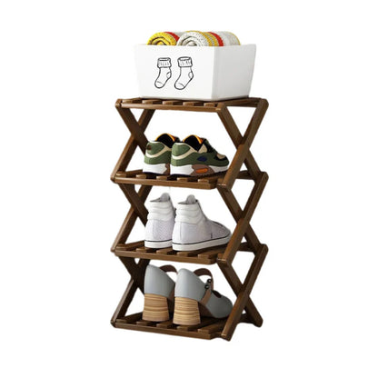 Felvaris®No-Assembly Foldable Bamboo Shoe Rack & Storage Organizer