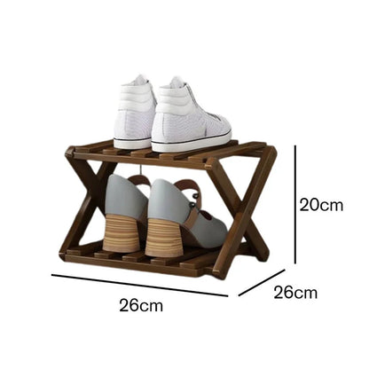Felvaris®No-Assembly Foldable Bamboo Shoe Rack & Storage Organizer