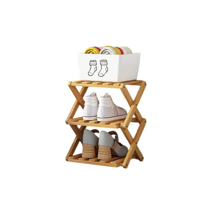 Felvaris®No-Assembly Foldable Bamboo Shoe Rack & Storage Organizer